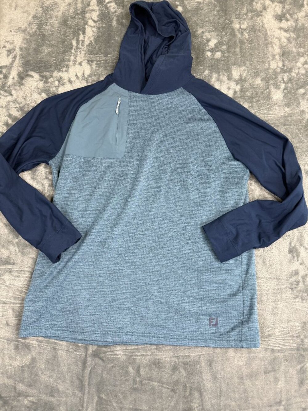 FJ ThermoSeries Mens Blue Hooded Long Sleeve Shirt XL